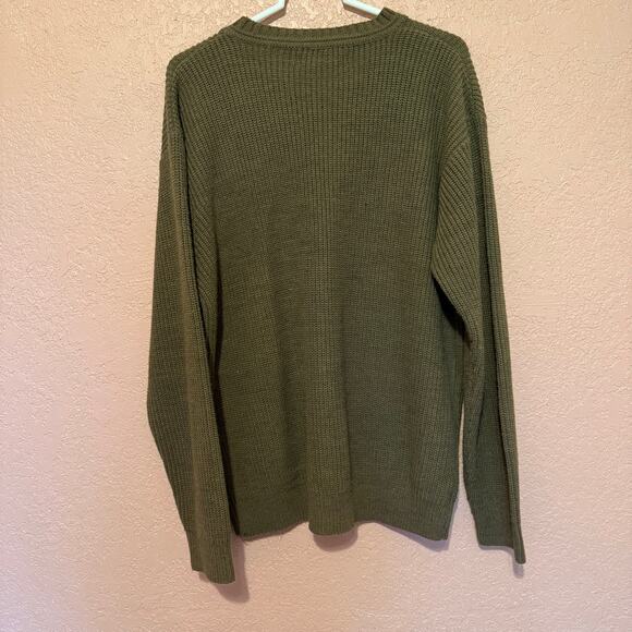 VTG Munsing Wear Mens XL Sweater Green Grey Knitted Pullover Long Sleeve Acrylic - Picture 3 of 4